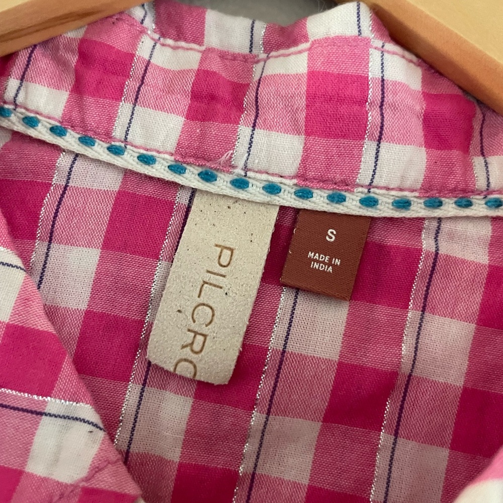 Pilcro Pink and Blue Ombre Plaid Shirt - Picture 4 of 5